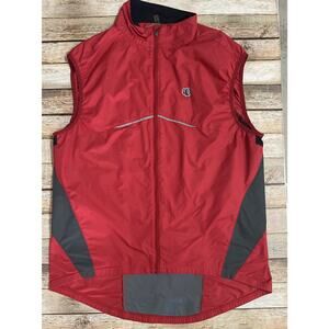 IQ Pearl izumi Mens Size L Red Sleeveless Full Zip Vest